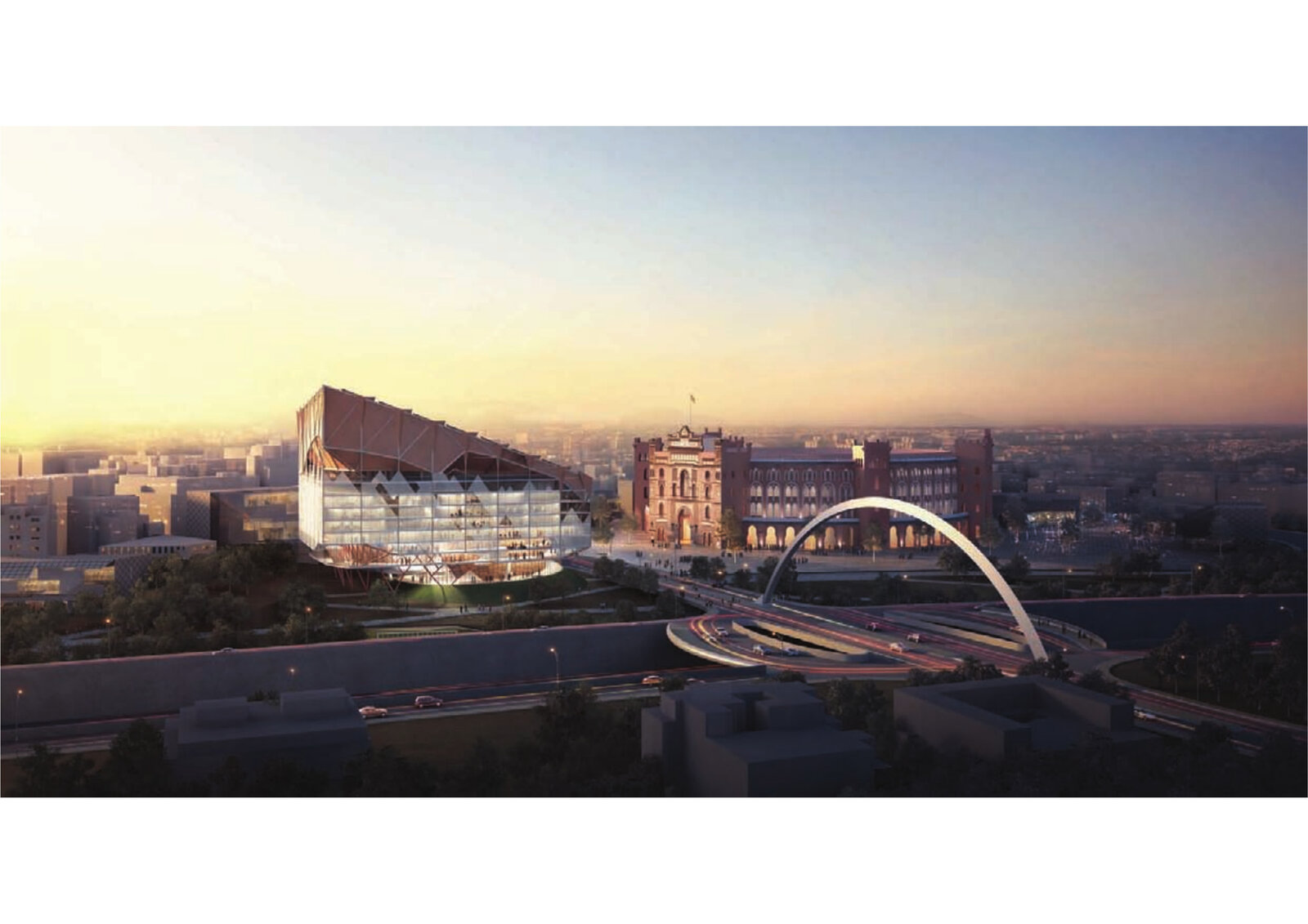 Complejo Las Ventas, Madrid — render nocturno