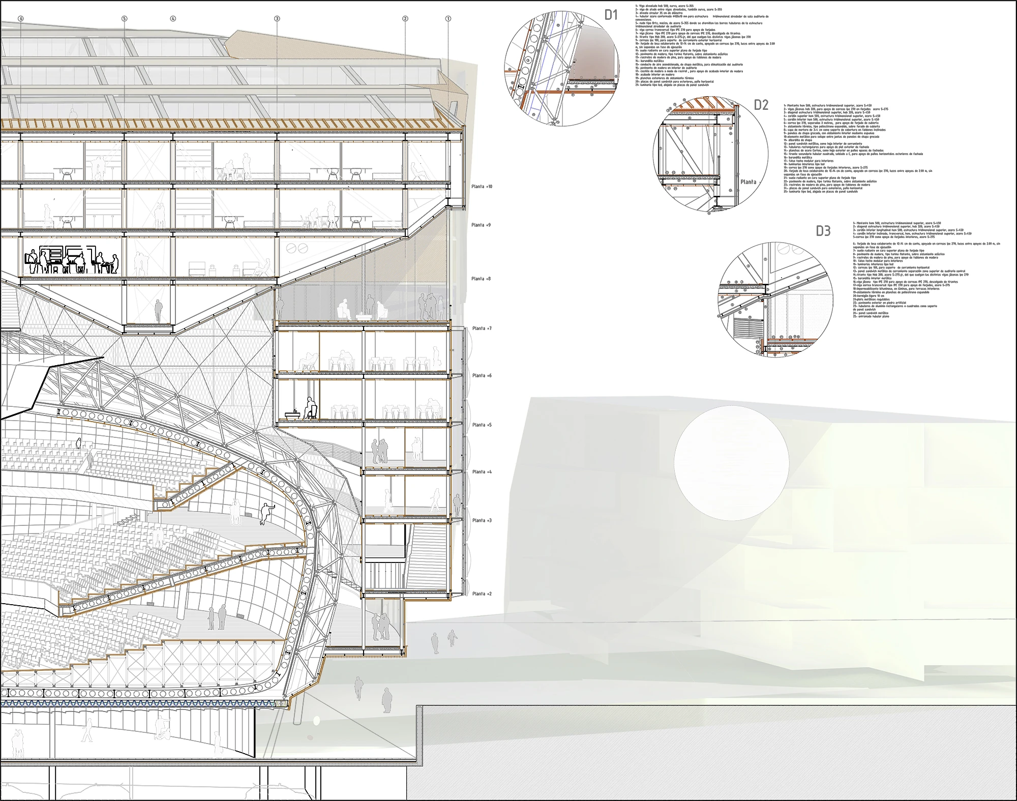 Thesis Sheet 08 — Facade construction detail drawing